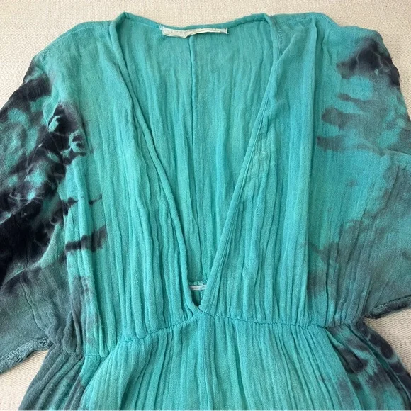 Jens Pirates Booty Blue and Black Cotton Gauze Wide Arm Jumpsuit - Picture 12 of 15